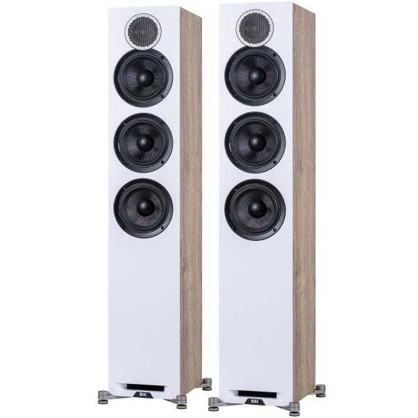 Elac debut reference dfr52 floorstanding speaker - pair - black 3.1 channel home theater system bundle with dcr52-bk and elac subwoofer sub3030